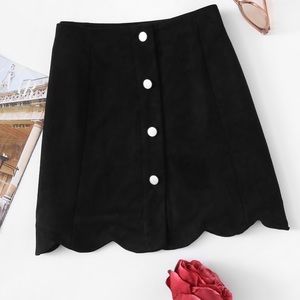 Shein black suede skirt